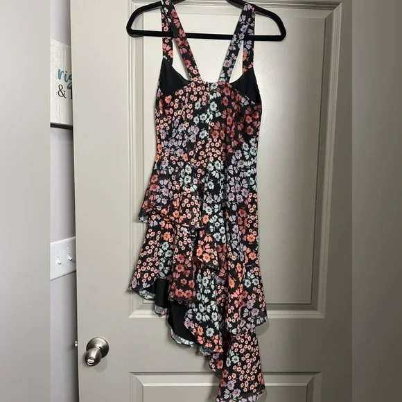 Lovers + Friends Floral Chiara Midi Dress Size XS | Asymmetric Hem - Picture 3 of 12
